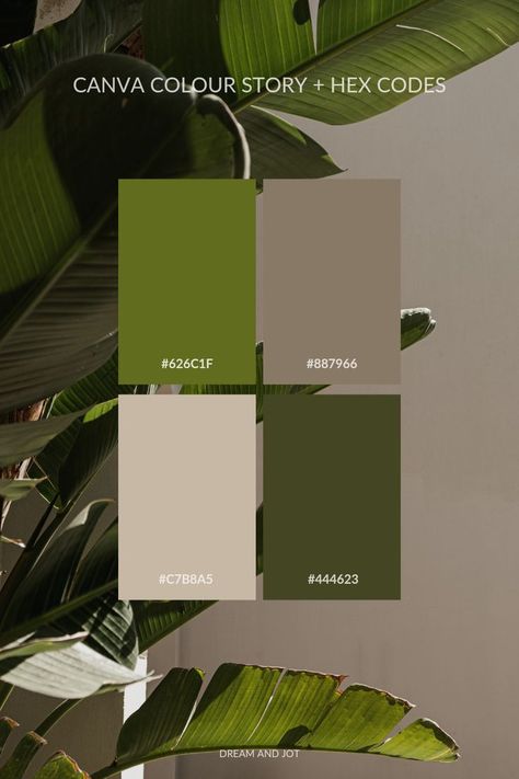 Moody Glam Aesthetic, Modern Green Interior, Avocado Green Palette, Green Scheme Colour Palettes, Fern Color Palette, Pea Green Color Scheme, Green Gold Colour Palette, Color Pallets With Green, Green Nature Color Palette