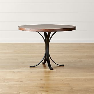 Cobre 42" Round Iron Bistro Table with Copper Top. Round Copper Dining Table, Copper Dining Table, Small Dining Room Furniture, Copper Top Table, Copper Top, Copper Table, Pub Table, Small Dining, Bistro Table