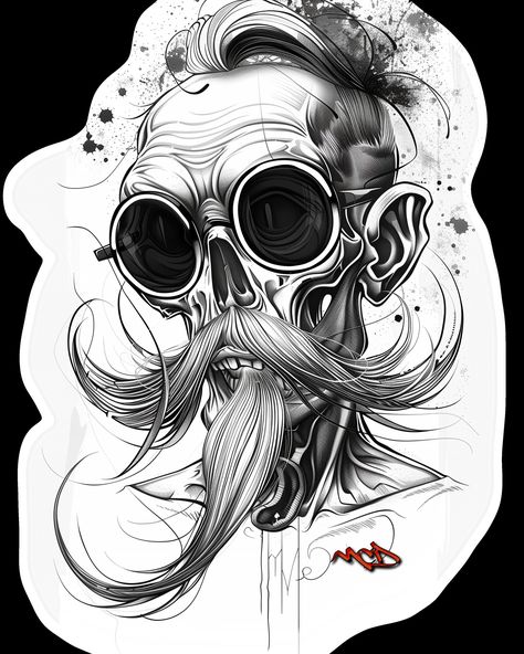 Number 305 #skull #skullart #skulltattoo #bikertshirt #tshirt #tshirtdesign #darkart #lowbrowart #beard #mustache #sticker Mustache Sticker, Skull Art Drawing, Skeleton Art, Biker T Shirts, Lowbrow Art, Skull Art, Dark Art, Art Drawing, Skull Tattoo