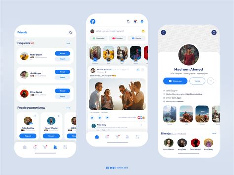 Facebook Redesign, Ux App Design, Facebook Design, Facebook App, Team Games, Application Design, Mobile App Design, I Design, Mobile Ui