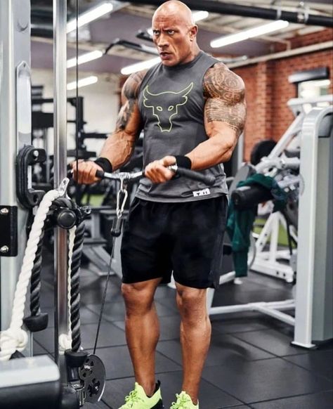 The Rock Dwayne Johnson Workout, Dwane Johnson, Dwayne Johnson Workout, The Rock Workout, Wwe The Rock, Gym Photography, Gym Art, Wrestling Stars, Black Men Fashion Swag