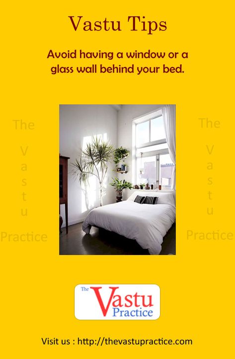 Avoid having a window or a glass wall behind your bed. The bed should not be under a beam. If it is unavoidable, then the beam should run along the length of the bed and not the width. The best way is to close it by a false ceiling or by hanging a pair of bamboo flutes with the blowing side facing downwards from the beam with a red ribbon. Window Behind Bed, Vaastu Shastra, Mobile Watch, Gold Living Room Decor, Vastu House, False Ceiling Bedroom, False Ceiling Living Room, Window Treatments Bedroom, Diy Canopy