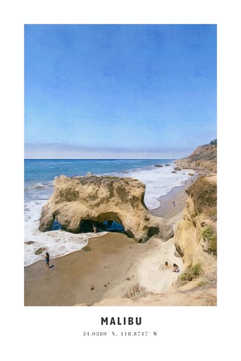 Malibu Poster, Malibu Travel, Apartment Posters, Poster Living Room, California Poster, Malibu Beach, Wall Art Travel, California Wall Art, Malibu Beaches