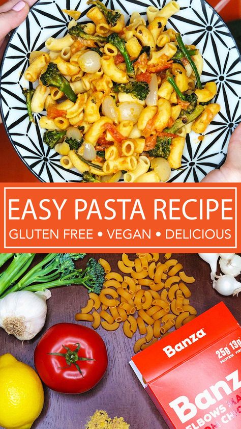 Tomato Garlic Pasta, Healthy Crockpot Recipes Clean Eating, Healthy Pasta Recipe, Healthy Vegan Pasta, Alkaline Meals, Easy Healthy Pasta Recipes, Garlic Pasta Recipe, Banza Pasta, Vegan Pasta Dish