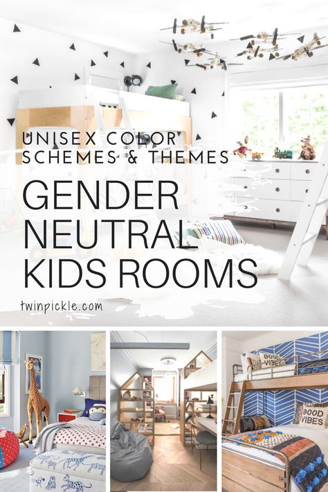 Are you looking for something a little more neutral than Barbie pink? Maybe your kids are sharing and want something everyone will love? Avoid the Disney stereotype and check out these gender neutral kids rooms and color schemes! #homedecor #momlife #color #kidsrooms #interiors Neutral Kids Rooms, Gender Neutral Bedroom Kids, Neutral Kids Bedroom, Gender Neutral Kids Room, Gender Neutral Bedrooms, Sharing A Room, Minimalist Kids Room, Kids Rooms Shared, Neutral Kids Room