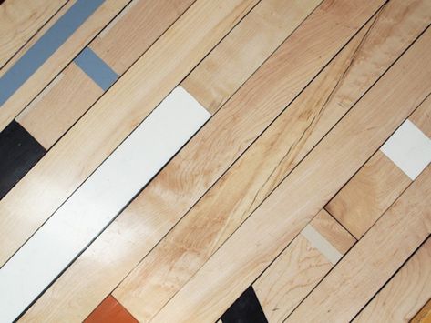 Reclaimed gym flooring from R-Toolbox | Remodelista Reclaimed Gym Floor, Aerial Boots, Eco Friendly Flooring, Flooring Texture, Sports Bars, Hall Flooring, Bathroom Vinyl, Gym Floor, Parquet Floor