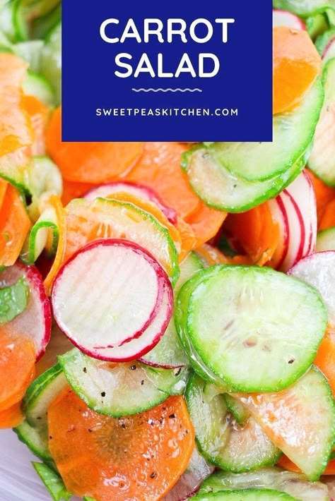 Homemade Fruit Salad, Cucumber Radish Salad, Carrot Salad Recipes, Classic Salad, Radish Salad, Raw Carrots, Carrot Salad, Radishes, Healthy Salad