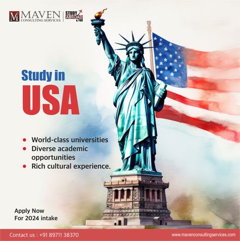 Unlock your potential with a world-class education 🎓 in the USA 🇺🇸. From diverse academic opportunities to a rich cultural blend, we've got it all! It's not just about studying, it's about experiencing life in technicolor 😎 Apply now and step into a brighter future! 🌠 #StudyInUSA #EducationGoals #UniversityLife Get in touch with us for expert counselling at +91 89711 38370 or visit www.mavenconsultingservices.com For more Information regarding Study Abroad. Study In Usa, Gate Way, Study In New Zealand, Media Design Graphics, World Of Possibilities, Overseas Education, Mandala Art Lesson, Best University, Global Education