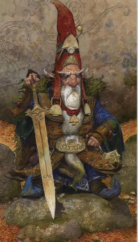 Forest Character Art, Gnome Aesthetic Dnd, Adrian Smith Art, Gnome Soldier, Dnd Gnome Art, Gnome Knight, Gnome Character Design, Gnome Character Art, Gnome Barbarian