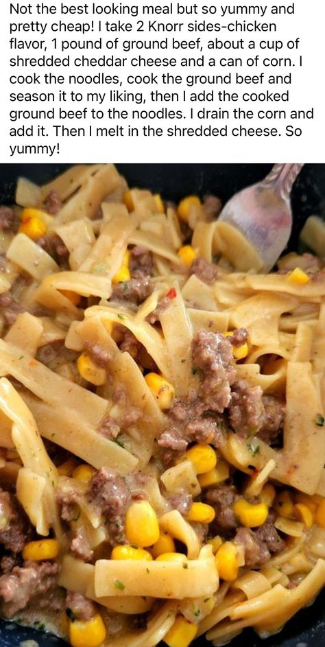 Knorr Noodles Recipes, Knorr Pasta Sides Recipes, Knorr Sides Recipes, Knorr Noodles, Pasta Sides Recipes, Knorr Pasta Sides, Knorr Recipes, Ground Beef And Noodles, Tummy Yummy