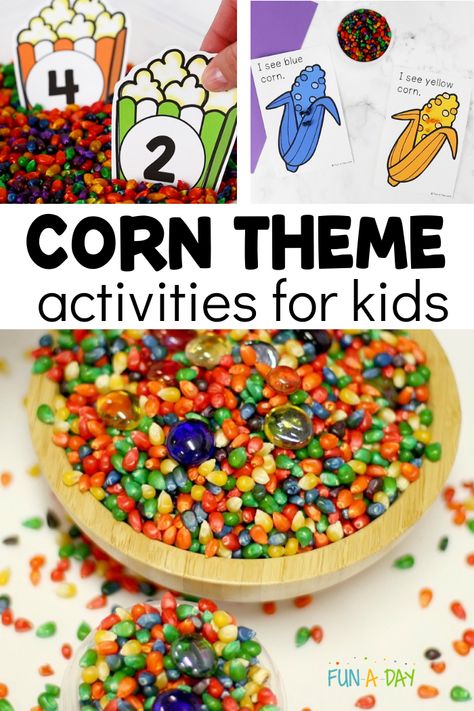 25+ Corn Activities and Crafts for Kids | Fun-A-Day! Corn Activities, Corn Theme, Thanksgiving Lesson Plans, Teaching Thanksgiving, Letter Matching Activities, Fall Lesson Plans, Thanksgiving Lessons, Multisensory Activities, Senses Activities