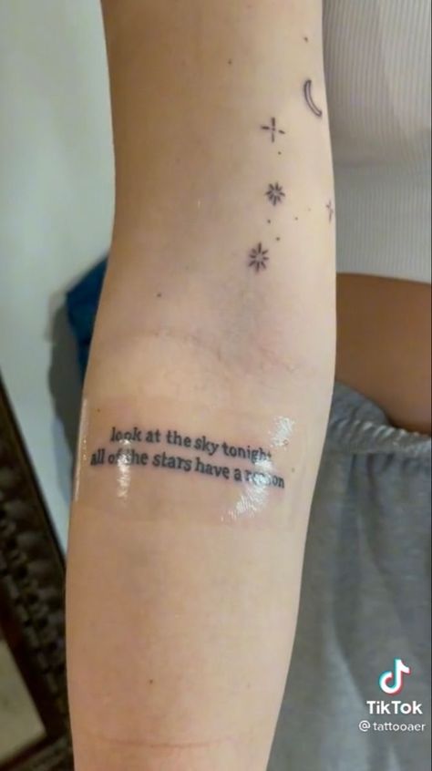 Aesthetic Unique Tattoos, Look At The Sky Tattoo, Look At The Sky Tonight Lil Peep Tattoo, All Of The Stars Have A Reason Tattoo, Star Shopping Tattoo, Lil Peep Inspired Tattoos, Chaeyoung Tattoo, Lil Peep Tattoo Ideas, Lil Peep Tattoo