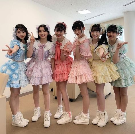 J Pop Idol Outfits, Jpop Idol Aesthetic, Jpop Idols Outfits Stage, Jpop Idol Outfits, Jpop Idol, Flower Angel, Jpop Idols, Magical Girl Outfit, Vintage Girls Clothes