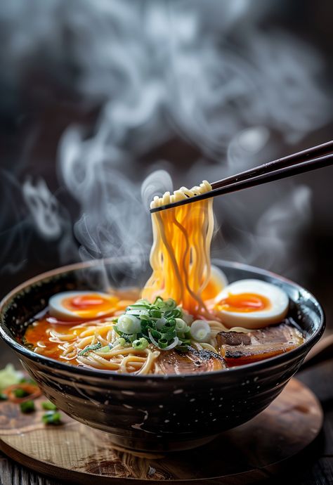 Indulge in a veggie-packed ramen noodle soup, a healthy recipe that doesn’t skimp on taste. Daging Salai, Korean Dessert, Food Photography Background, Dark Food Photography, Cibo Asiatico, Doner Kebab, Beautiful Food Photography, Food Photography Inspiration, Food Photography Tips