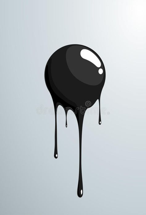 Black ball melting. Vector fresh painted sphere. Painted black ball melting in drops royalty free illustration Melted Drawing, Melt Illustration, Sphere Tattoo, Melting Drawing, Drops Illustration, Sphere Illustration, Drop Illustration, Drawing Items, Sphere Art