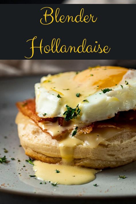 This 5 minute Blender Hollandaise Sauce is literally so easy you'll wonder why you don't make it every weekend. Or every day! Delicious served on eggs benedict, over roasted asparagus, or drizzled over that juicy steak...the list goes on! via @Went Here 8 This Blender Hollandaise Sauce, Hollandaise Sauce Recipe, Blender Hollandaise, Recipe For Hollandaise Sauce, Fruit Sauce, Traditional Breakfast, Quick Breakfast Recipes, Hollandaise Sauce, Immersion Blender