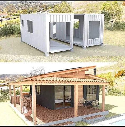 Small Cottage House Plans, Shipping Container Home Designs, Storage Container Homes, Shipping Container House Plans, Building A Container Home, Cafe House, Small House Design Plans, Container House Plans, Unique House Design