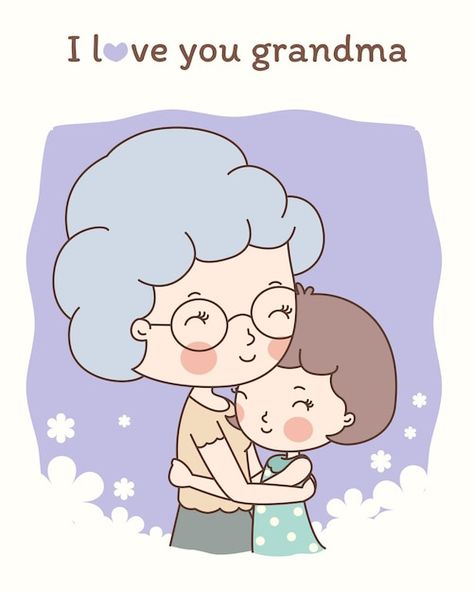 Grandma Drawing Easy, Grandma Cartoon Drawing, Drawings For Grandma, Cute Grandma Drawing, Drawing For Grandma, Cute Grandma Cartoon, Grandma Sketch, Grandma Drawing, Grandma And Granddaughter