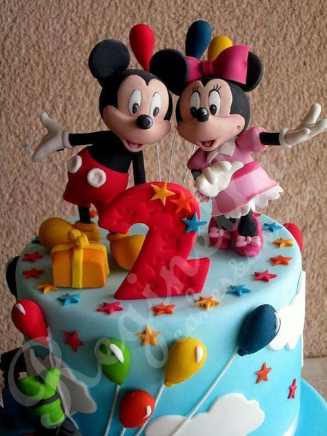 Mickey And Minnie Cake Together, Boys Birthday Cakes Easy, Birthday Cake Kids Boys, Mickey Birthday Cakes, Toy Story Birthday Cake, Γενέθλια Mickey Mouse, Mickey And Minnie Cake, Twin Birthday Cakes, Mickey Mouse Birthday Cake