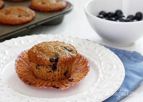 Insanely Good Blueberry Oatmeal Muffins | Skinnytaste Blueberry Bran Muffins, Oatmeal Muffin Recipes, Blueberry Oatmeal Muffins, Best Blueberry Muffins, Bran Muffins, Blueberry Oatmeal, Breakfast And Brunch, Oatmeal Muffins, Blueberry Muffin