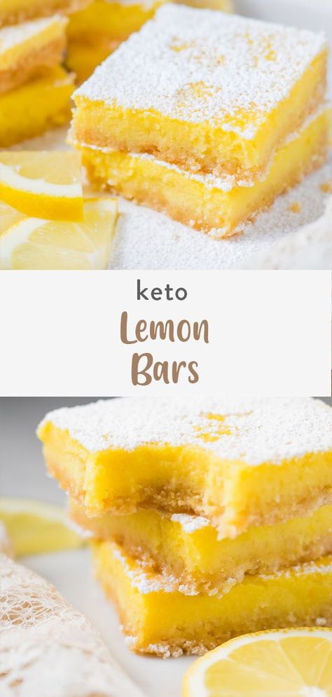 Sugar Free Lemon Bars, Keto Lemon Bars, Paleo Lemon Bars, Almond Flour Desserts, Keto Bars, Sugar Free Recipes Desserts, Desserts Keto, Lemon Bars Recipe, Easy Keto Recipes