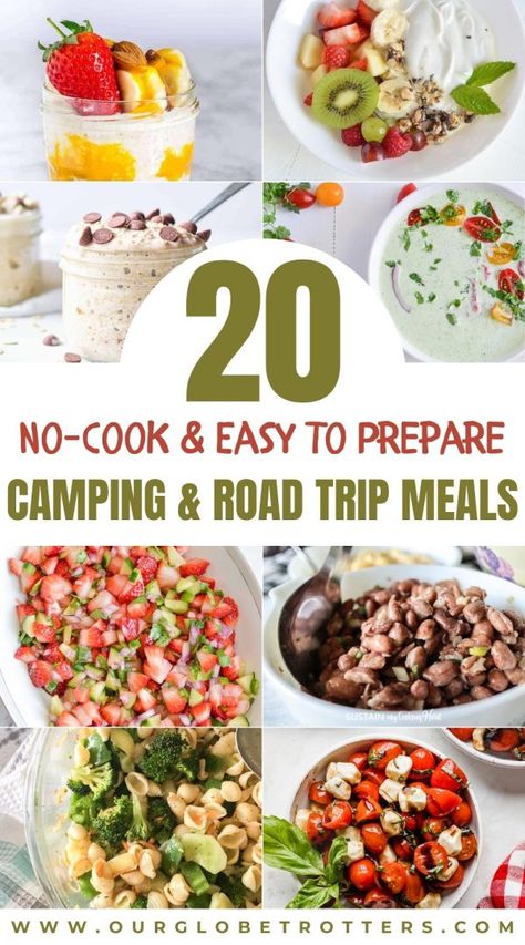 Road Trip Meals, Camping Food Make Ahead, Camping Meal Planning, Healthy Camping Food, Camping Lunches, Camping Breakfast, Easy To Cook Meals, Road Trip Food, Camping Dinners