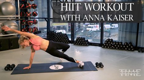 Watch and follow along as celeb trainer Anna Kaiser of AKT in Motion shares her favorite high-intensity interval training, HIIT, workout. Anna Kaiser, Hiit Workout Videos, What Is Hiit, Celebrity Workout, High Intensity Interval Training, Workout Session, Aerobic Exercise, Back Exercises, Interval Training