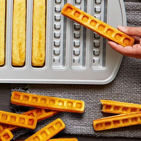 Waffle Sticks Recipe, Waffle Pan, Waffle Sticks, Pampered Chef Consultant, Pampered Chef Recipes, The Pampered Chef, Donuts Recipe, Pan Recipes, Waffle Recipes