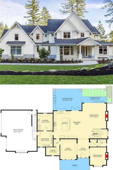 Coastal House Floor Plans 2 Story, 5 Bed House Floor Plan, Custom Home Floor Plans 2 Story, Luxury Cottage Floor Plans, House Floor Plans 5 Bedroom 2 Story, Two Story Floorplans, 5 Bedroom House Floor Plan 3000 Sq Ft, 14679rk House Plan, 5 Bedroom Lake House Floor Plan