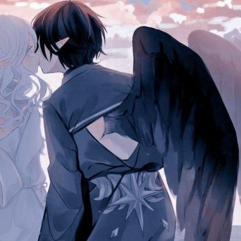 Angel Demon, Kawaii Boy, Cute Black Wallpaper, Best Anime Couples, Cute Anime Profile Pictures, Anime Artwork Wallpaper, Cute Profile Pictures, Anime Best Friends, Matching Profile Pictures