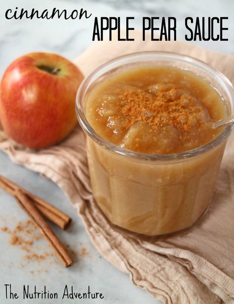 Just 5 ingredients for this flavorful homemade Cinnamon Apple-Pear Sauce! Pear Sauce Recipe, Canning Applesauce, Canned Applesauce, Dried Pears, Pear Sauce, Apple Sauce Recipes, Spiced Pear, Apple Pear, Cinnamon Spice