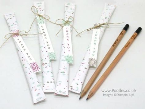 Stampin’ Up! Demonstrator Pootles – Wedding Favours using Sprout Pencils and Succulent Garden Paper Pen Packaging Ideas, Sprout Pencils, Cheap Wedding Favors, Pen Diy, Pencil Gift, Wedding Favors Cheap, Paper Pen, Succulent Garden, Pen Gift