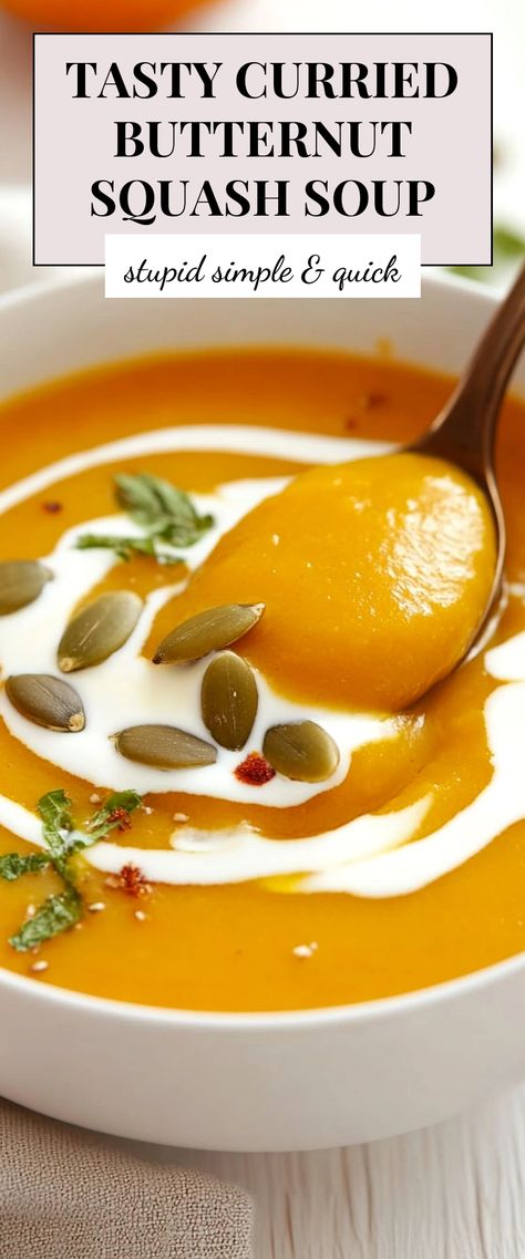 Image for Tasty Curried Butternut Squash Soup Butternut Curry Squash Soup, Butternut And Acorn Squash Soup, Butternut Squash Soup With Curry, Curry Squash, Curry Butternut Squash Soup, Best Butternut Squash Recipe, Curried Squash Soup, Curried Butternut Squash, Acorn Squash Soup