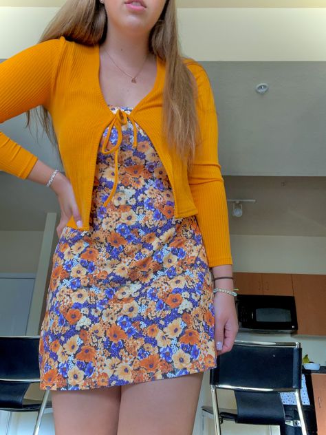 Clothing haul, outfit inspiration, floral dress, sundress, summer outfits, Florida outfits Orange Sundress Outfit, Outfit With Tie, Orange Sundress, Sundress Outfit, Thrift Haul, Try On Haul, Orange Outfit, Clothing Haul, Evening Gown Dresses