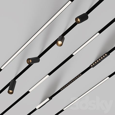 Magnetic lighting system SKY LINE Stylish Light - Technical lighting - 3D Models - 3DSKY Light System Design, Tracking Light, Types Of Lights, Magnetic Track Light, Magnetic Light, Sky Line, Ceiling Plan, Washbasin Design, Laser Light