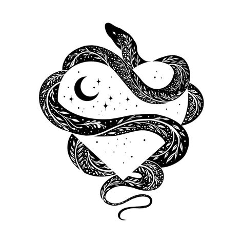 Negative Space Tattoo, Negative Space Design, Snake Art, Heart Tattoo Designs, Tattoo Style Drawings, Heart Drawing, Dark Tattoo, Tattoo Outline, Snake Tattoo