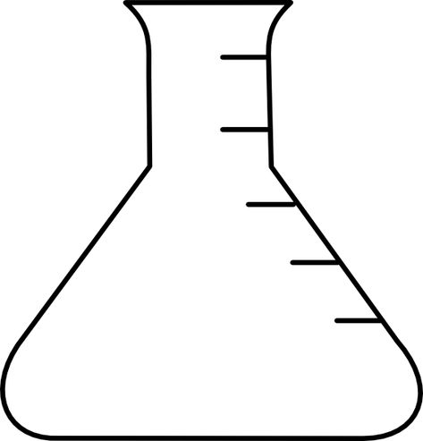 Science Beaker Drawing, Beaker Drawing, Flask Drawing, Science Beaker, Drawing Easy Step By Step, Drawing Activity, Erlenmeyer Flask, Science Laboratory, Asia Map