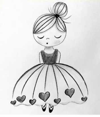 Beautiful sketch of doll for kids colouring page Ballerina Girl Drawing, Ballerina Cartoon, Dora The Explorer Images, Prince Drawing, Ballerina Drawing, Girl Drawing Easy, Ballerina Painting, Bff Drawings, Easy Love Drawings