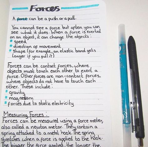 Some notes I made on forces Forces Notes Physics, Physics Notes Forces, Physics Forces Notes, Forces Physics Notes, Force And Motion Notes, Force And Pressure Notes, Force Notes, Forces Science, Force Physics