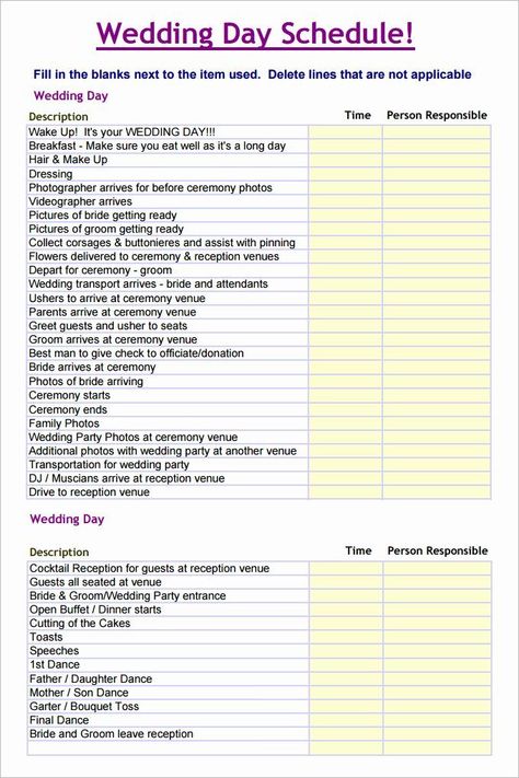 Wedding Day Timeline Template, Wedding Timeline Template, Wedding Day Schedule, Wedding Schedule, Wedding Planning Timeline, Day Schedule, Itinerary Template, Free Word, Wedding Day Timeline