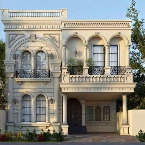 Classical House, تصميم داخلي فاخر, Two Story House, Classic House Exterior, Classic Villa, Front Elevation Designs, Classic House Design, تصميم للمنزل العصري, Casas The Sims 4