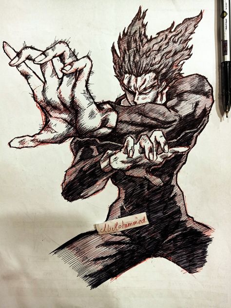 Garou sketch from one punch man manga Garou Drawing Pencil, Garou Sketch, Man Drawing, Drawing Pencils, One Punch Man Manga, Man Sketch, Best Anime Drawings, Anatomy Sketches, Sketch Paper