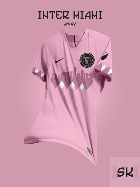 MLS From 2020 - Nike Inter Miami CF Concept Kits By Santi Kits - Footy Headlines Miami Jersey Design, Pink Jersey Design, Inter Miami Jersey, Miami Jersey, Soccer Uniforms Design, Baseball Jacket Outfit, Inter Miami Cf, Sports Tshirt Designs, Sport Shirt Design