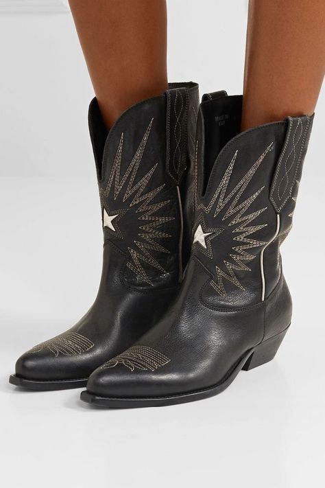 Botas Outfit, Golden Goose Boots, Women Cowboy Boots, Black Cowgirl Boots, Short Cowboy Boots, Boots Female, Star Boots, Low Heel Boots, Shoes Boots Ankle