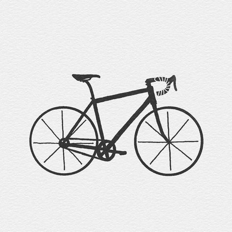 Bike Illustration Simple, Bike Drawing Simple, Bike Doodle, Bicycle Sketch, Cycling Artwork, Bicycle Drawing, Simple Bike, Purple Bike, Trek Bicycle