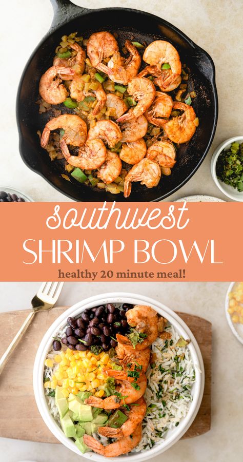 Dinner Recipes For Summer, Chipotle At Home, Southwest Shrimp, Healthy Burrito, Shrimp Burrito, Healthy Burrito Bowl, Chipotle Copycat, Shrimp Bowl, Chipotle Bowl