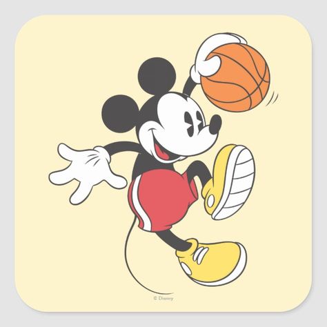 Mickey Mouse Basketball, Basketball Shop, Street Basketball, City Cartoon, Mickey Mouse And Friends, Basketball Player, Old Cartoons, Create Custom Stickers, Acrylic Art Print