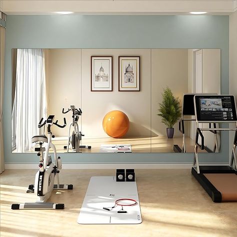 Customer Support Gym Colors Ideas Workout Rooms, Office And Gym Combo Small Spaces, Home Gym Mirror Ideas, Home Gym Mirrors, Exercise Dance, Home Gym Basement, Dream Building, Gym Mirror, Home Gym Inspiration