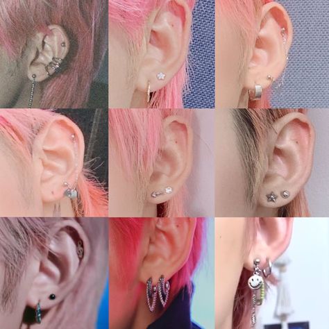 ً on Twitter: "yeonjun’s piercings collection… " Yeonjun Earrings, Ear Piercing Chart, Upper Ear Earrings, Ear Piercings Chart, Piercing Chart, Diy Easter Gifts, Cool Ear Piercings, Cool Piercings, Diy Jewelry Unique