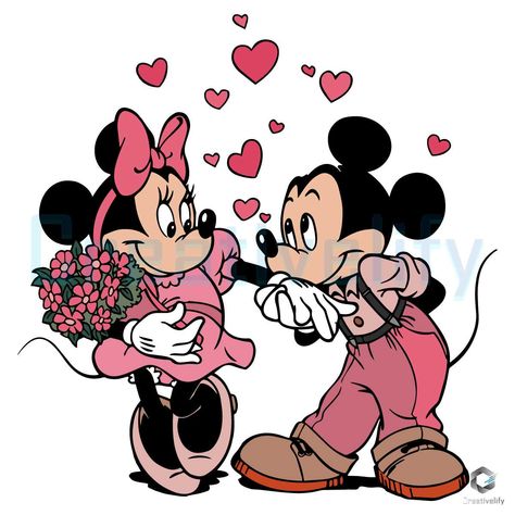 Love Mickey and Minnie SVG Valentine's Day File Mickey Minnie Love, Happy Mom Day, Mickey And Minnie Love, Valentine Svg Files, Happy Mommy, Disney Valentines, Valentines Day Svg, Svg Disney, Happy Mama